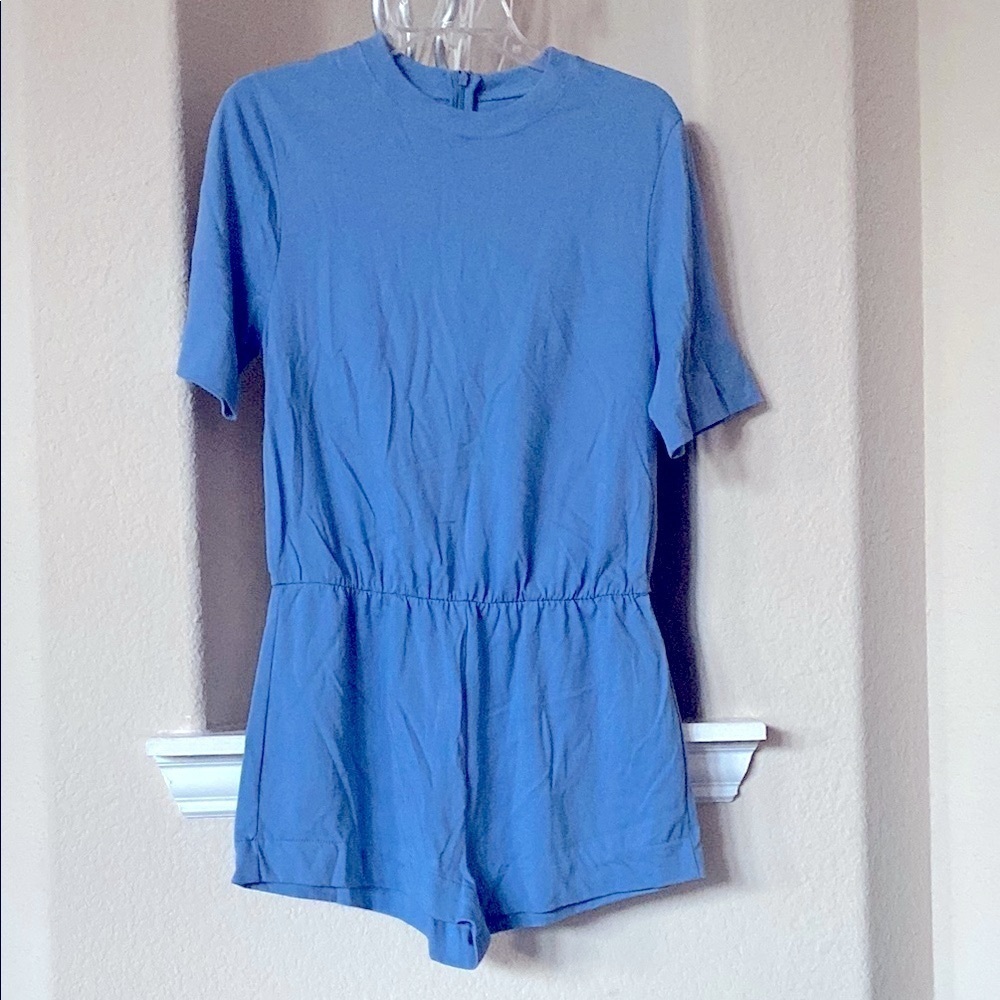 Bella Canvas Blue Short Sleeve Romper - Picture 2 of 8